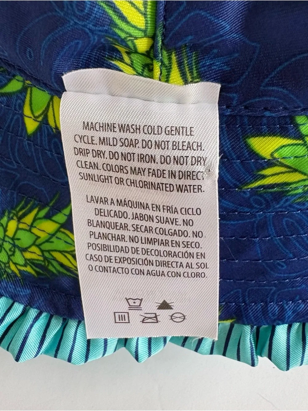 UV Skinz Reversible Pineapple Blue Stripe Bucket Hat UPF50 Resort Cruise Vacay 5
